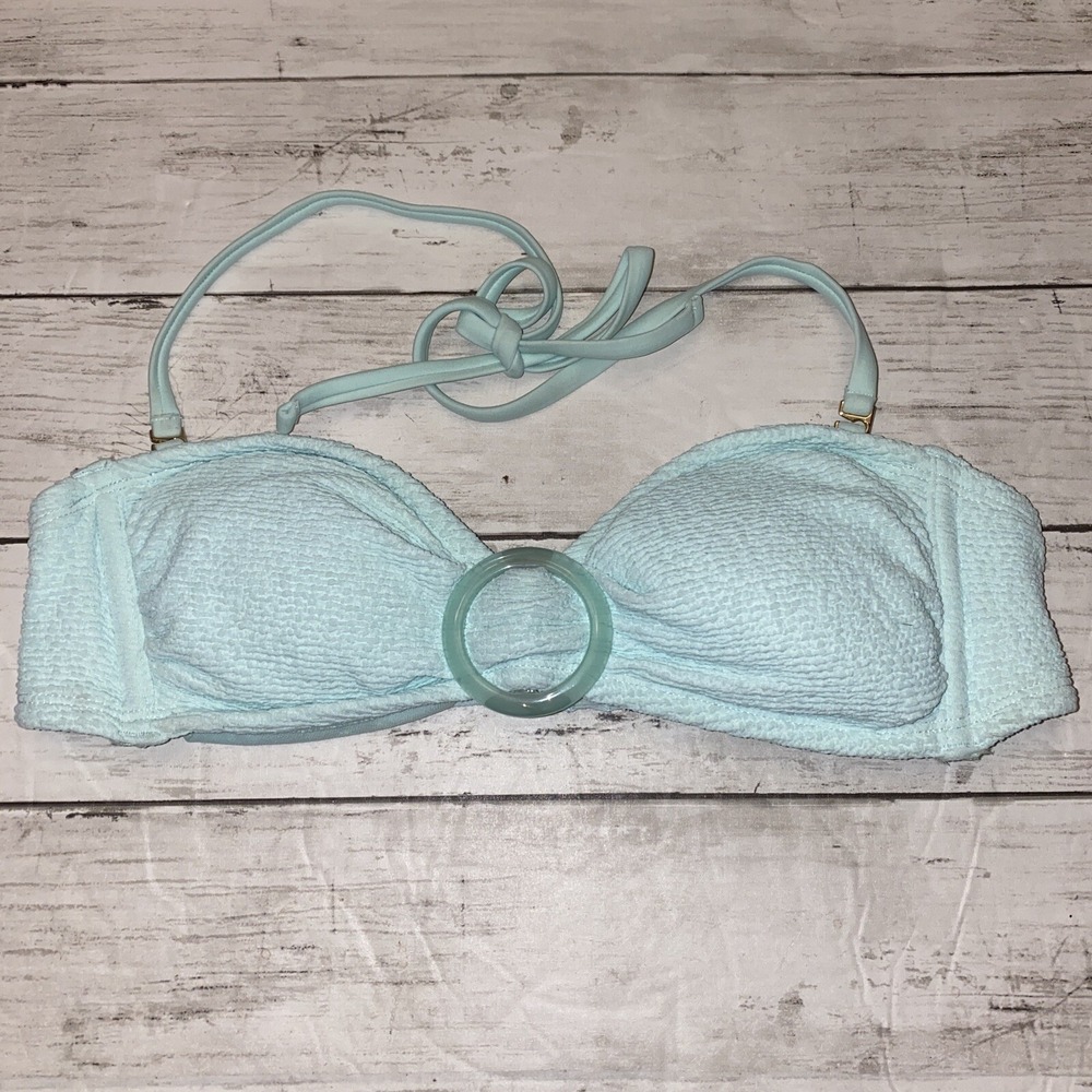 Xhilaration Bikini Top Womens Medium Blue Seafoam Bandeau Swim Target M